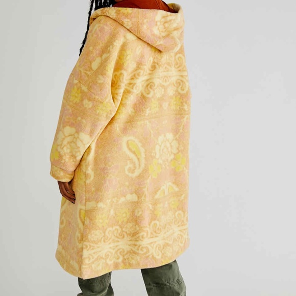 Free People Cozy Printed Blanket Coat in Sunset Combo Size XL NWT